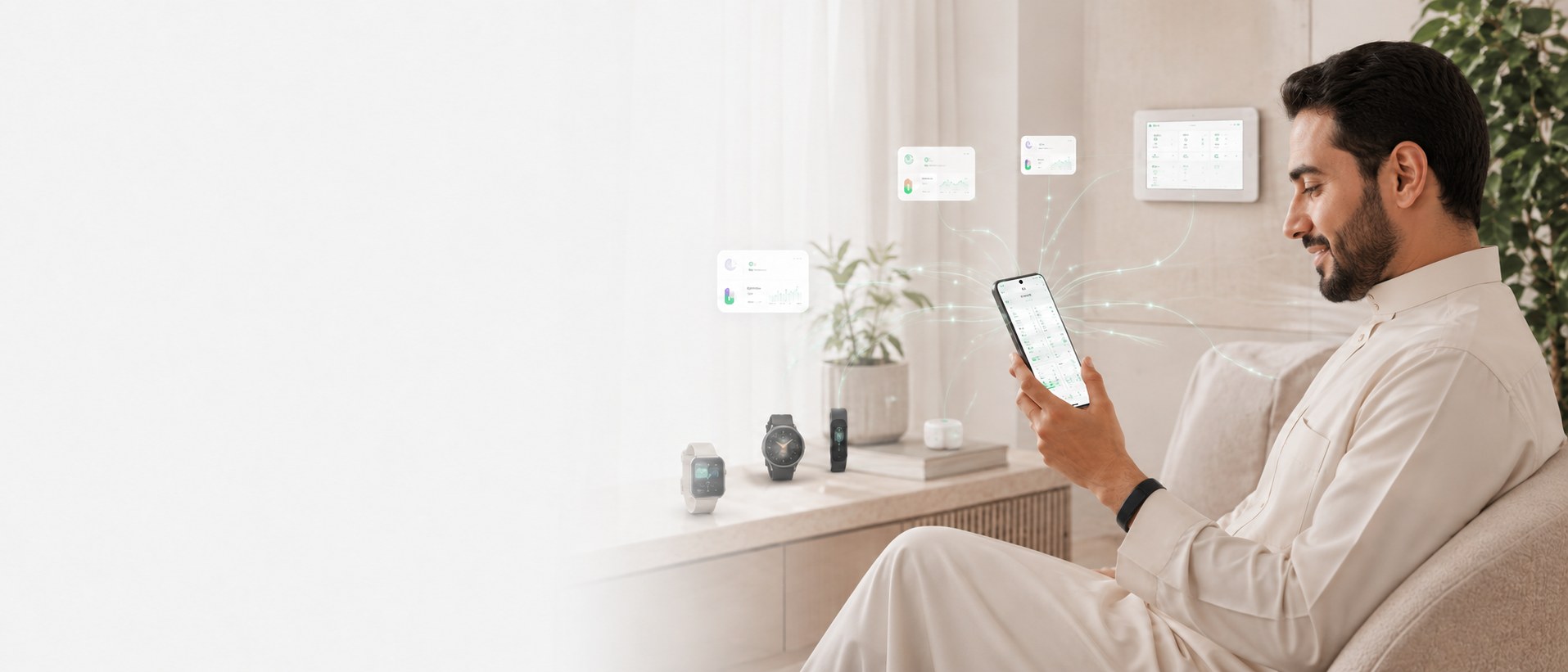 SYLTRA HEALTH in a connected smart home with watches and wearables
